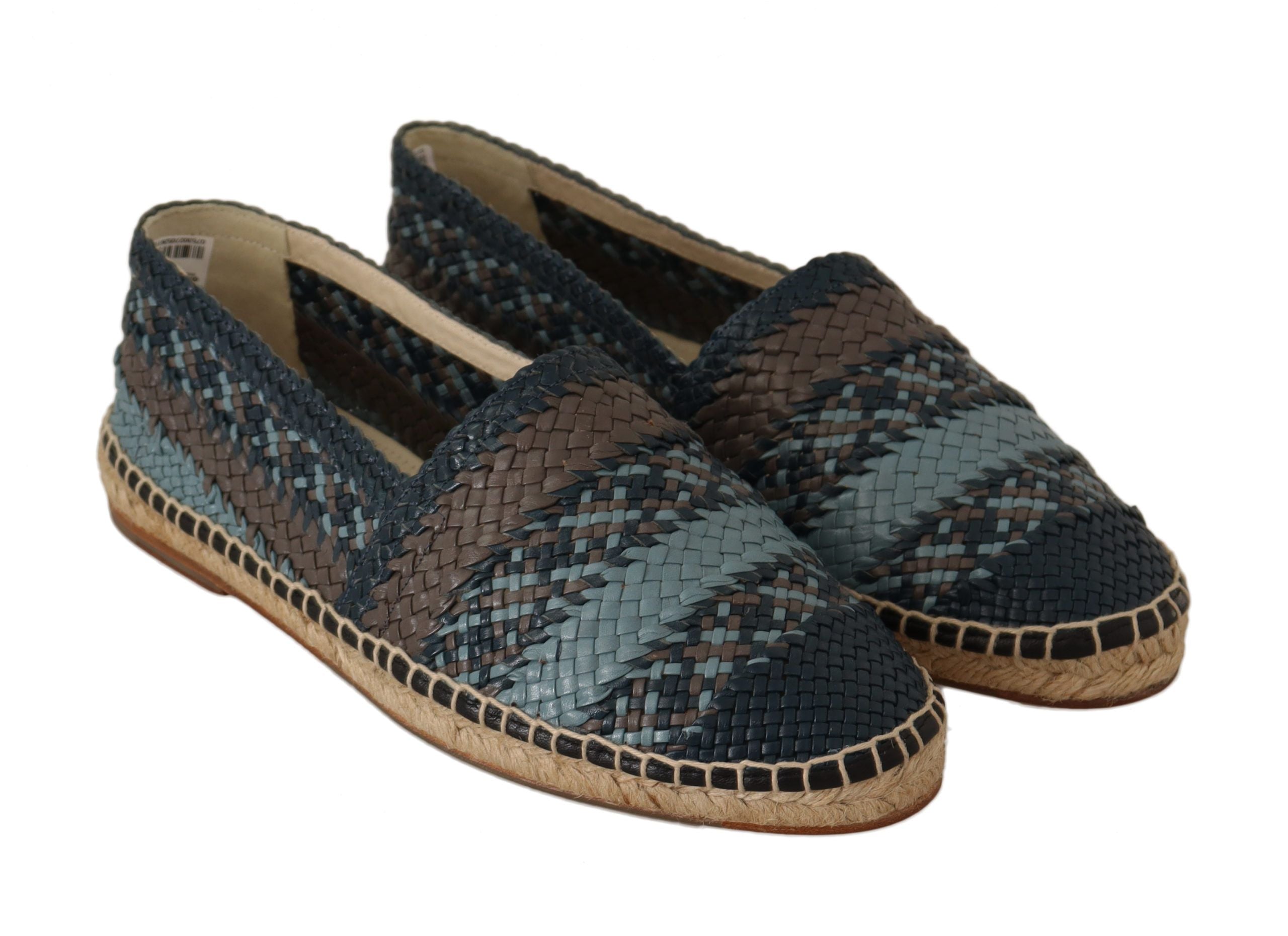Dolce & Gabbana Blaue Grau Buffalo Espadrilles zum Hineinschlüpfen