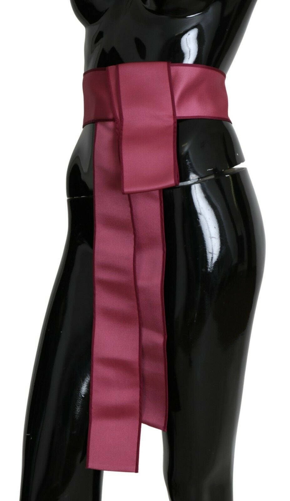 Dolce & Gabbana Pinker breiter Taillengürtel aus 100% Seide mit 3-Knopf-Verschluss