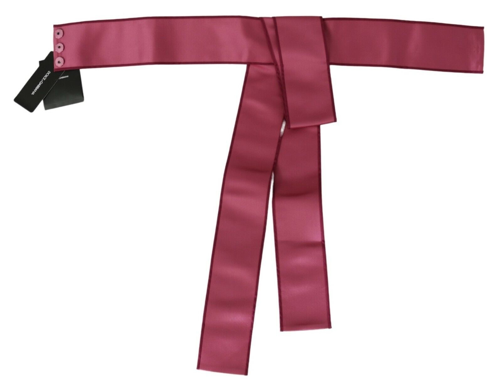 Dolce & Gabbana Pinker breiter Taillengürtel aus 100% Seide mit 3-Knopf-Verschluss