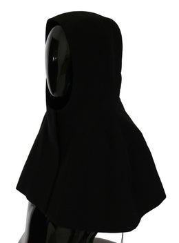 Dolce & Gabbana Schwarzer Woll-Ganzkopf-Kapuzenschal Mütze