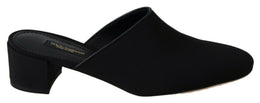 Dolce & Gabbana Schwarze Grosgrain-Sandalen Sandalen Frauen Schuhe