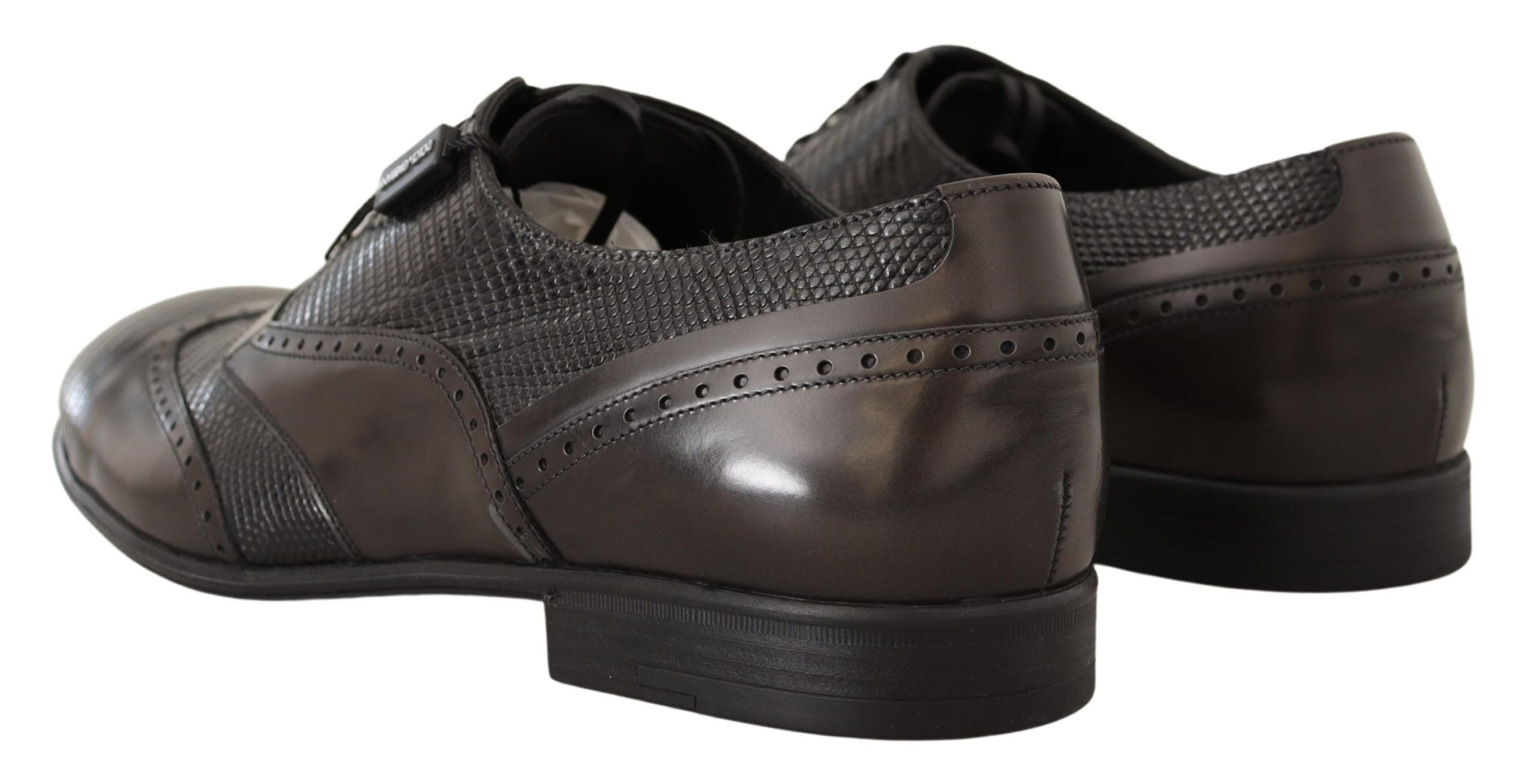 Dolce & Gabbana Braune Eidechsenhaut Leder Oxford Dress Schuhe