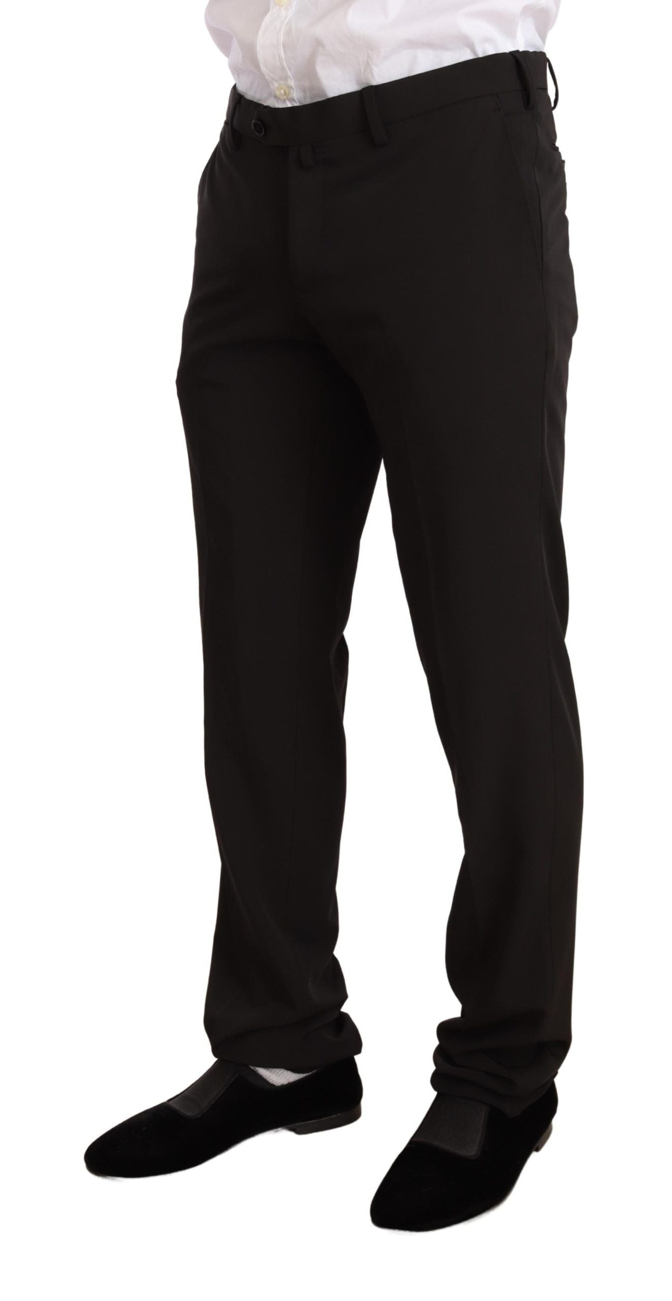 Domenico Tagliente Schwarzer Polyester Slim 2 Stück Set TAGLIENTE Anzug