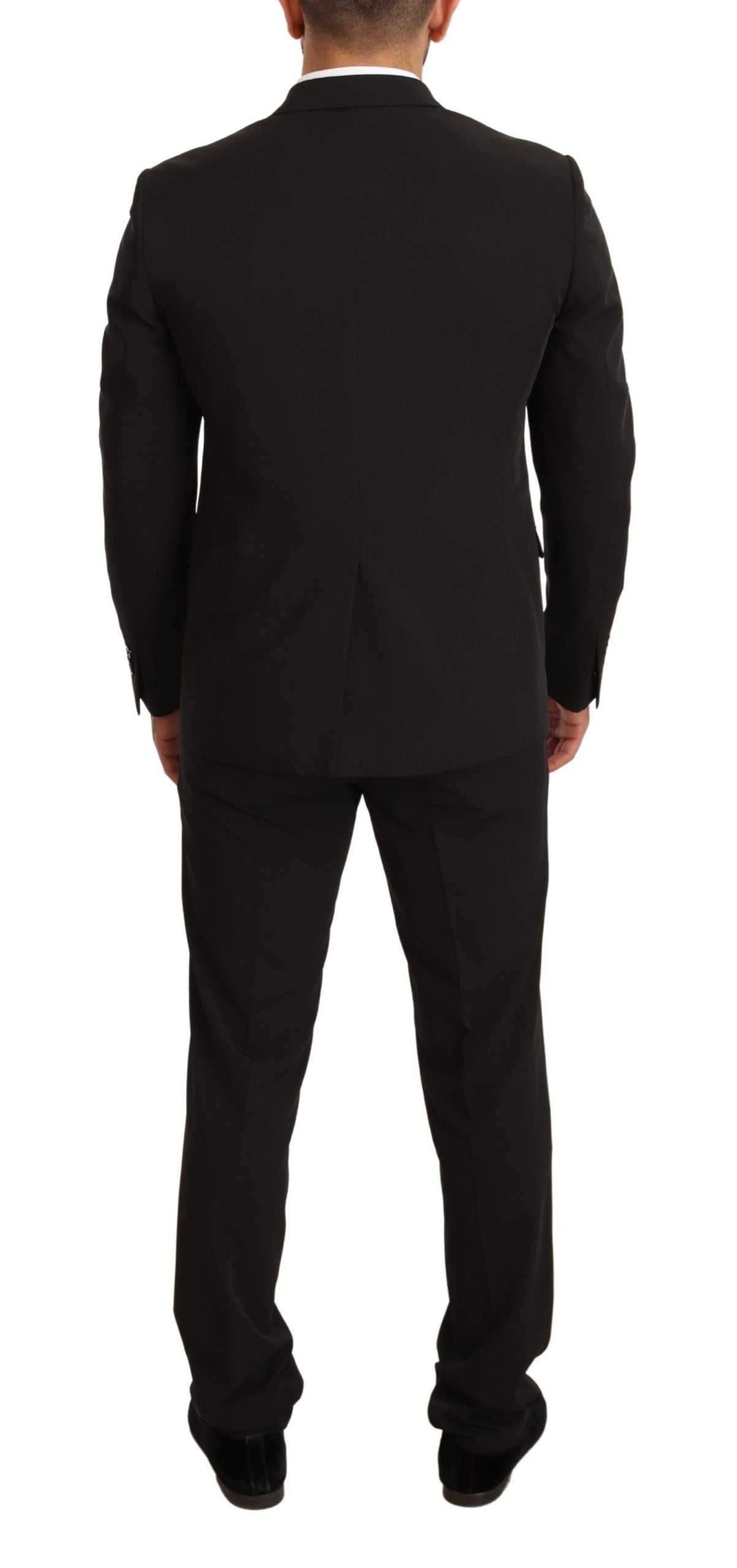 Domenico Tagliente Schwarzer Polyester Slim 2 Stück Set TAGLIENTE Anzug
