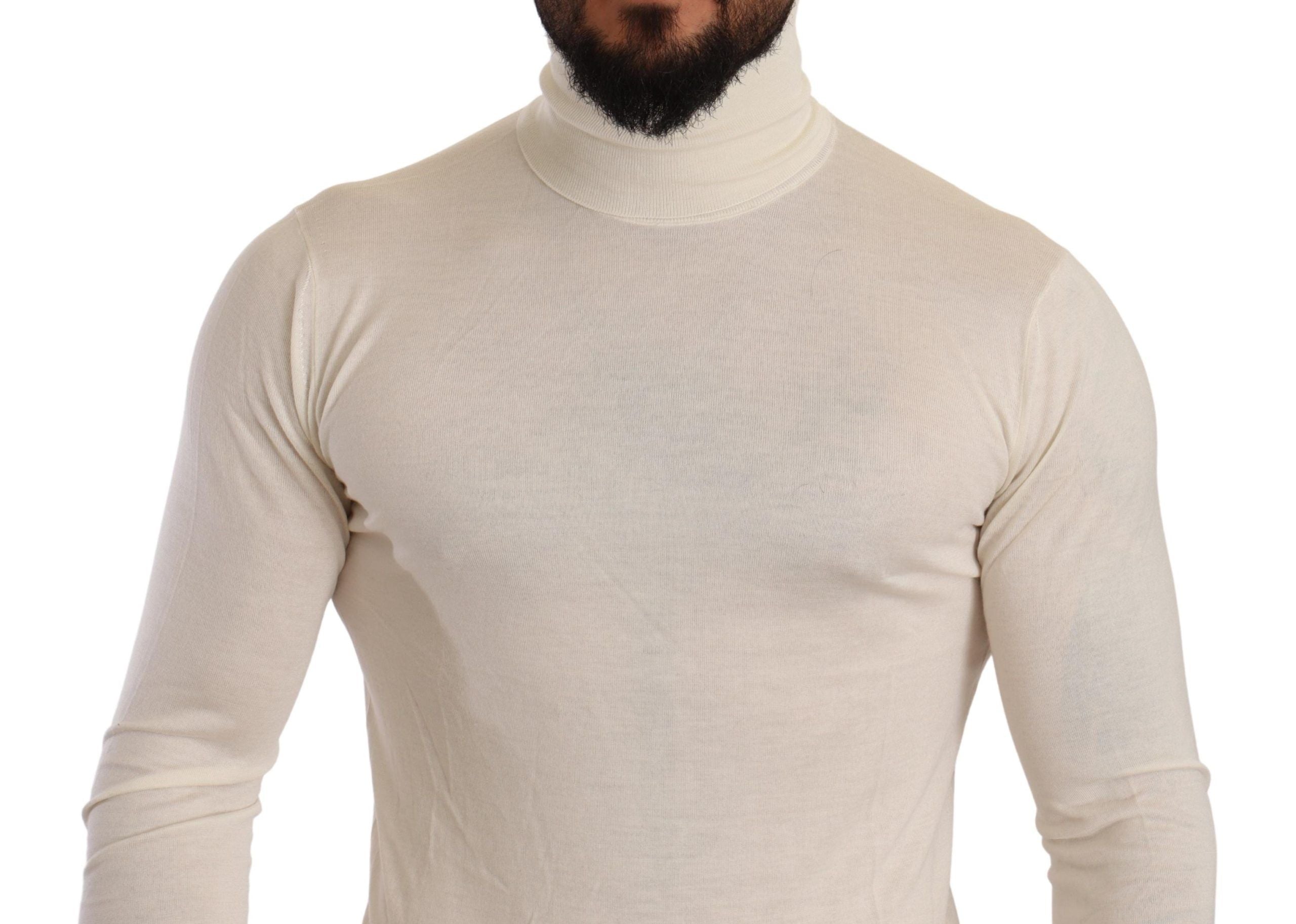 Dolce & Gabbana Rollkragenpullover aus cremefarbenem Kaschmir