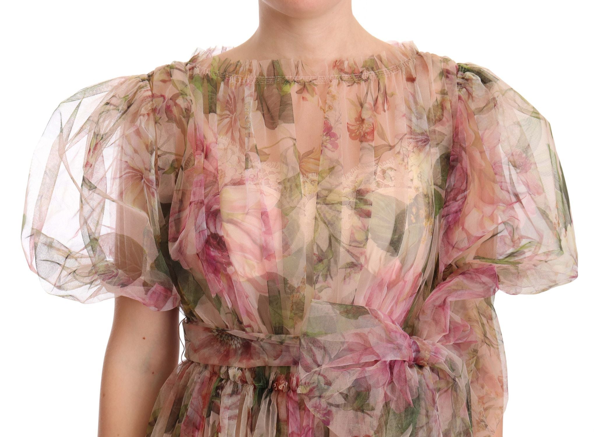 Dolce & Gabbana Langes Maxikleid mit Blumendruck in Multicolor