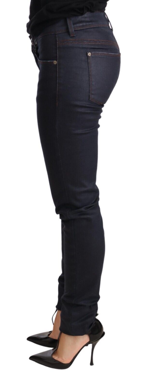 Ermanno Scervino Blaue Low Waist Skinny Slim Trouser Baumwolljeans