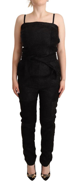 La Maison du Couturier Schwarzes Spaghetti-Träger-Jumpsuit-Kleid