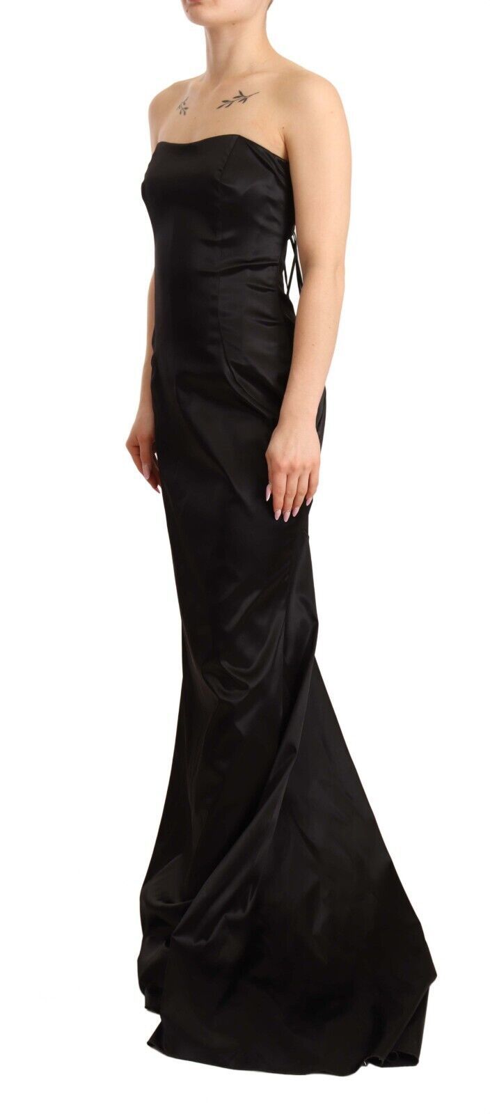Dolce & Gabbana Schwarzes Seiden-Stretch-Etuikleid im Meerjungfrauen-Look