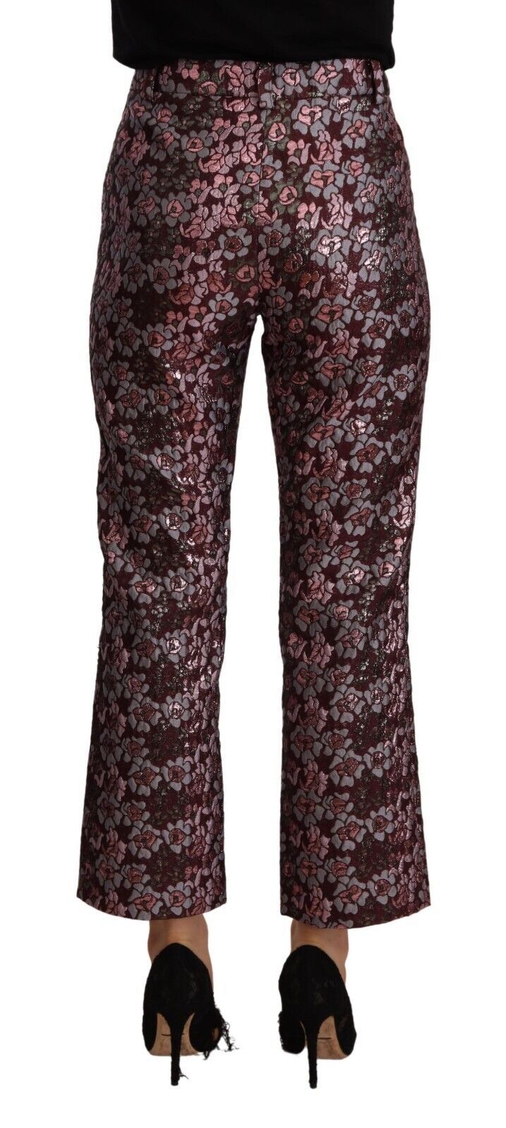 House of Holland Multicolor Floral Jacquard Ausgestellte Hose