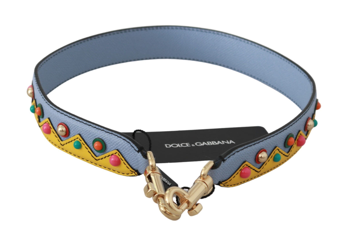 Dolce & Gabbana Blaue Handtasche Accessoire Schulterriemen Leder