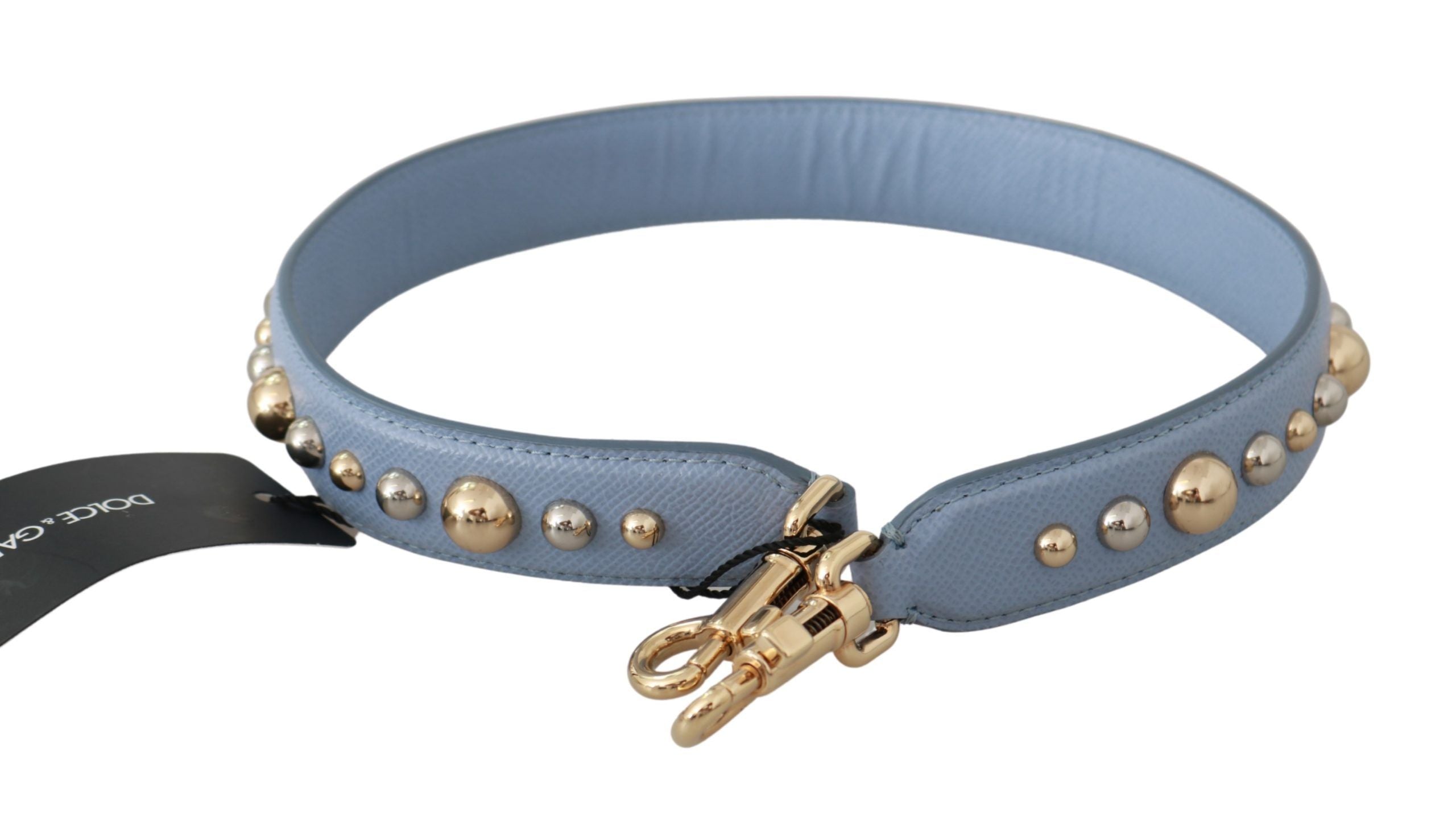 Dolce & Gabbana Blaue Lederhandtasche Accessoire Schulterriemen