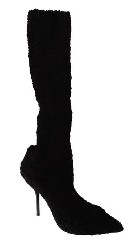 Dolce & Gabbana Schwarze Stretch-Socken Kniestrümpfe Schuhe