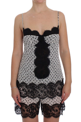 Dolce & Gabbana Schwarzes Seiden-Spitzen-Babydoll-Dessous-Top