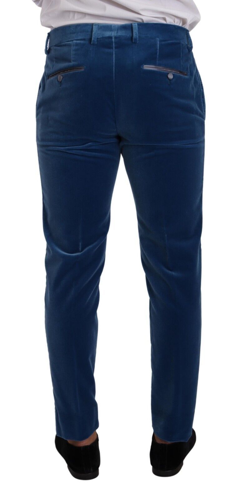Dolce & Gabbana Blauer SICILIA Samt Slim Fit 2 Stück Anzug