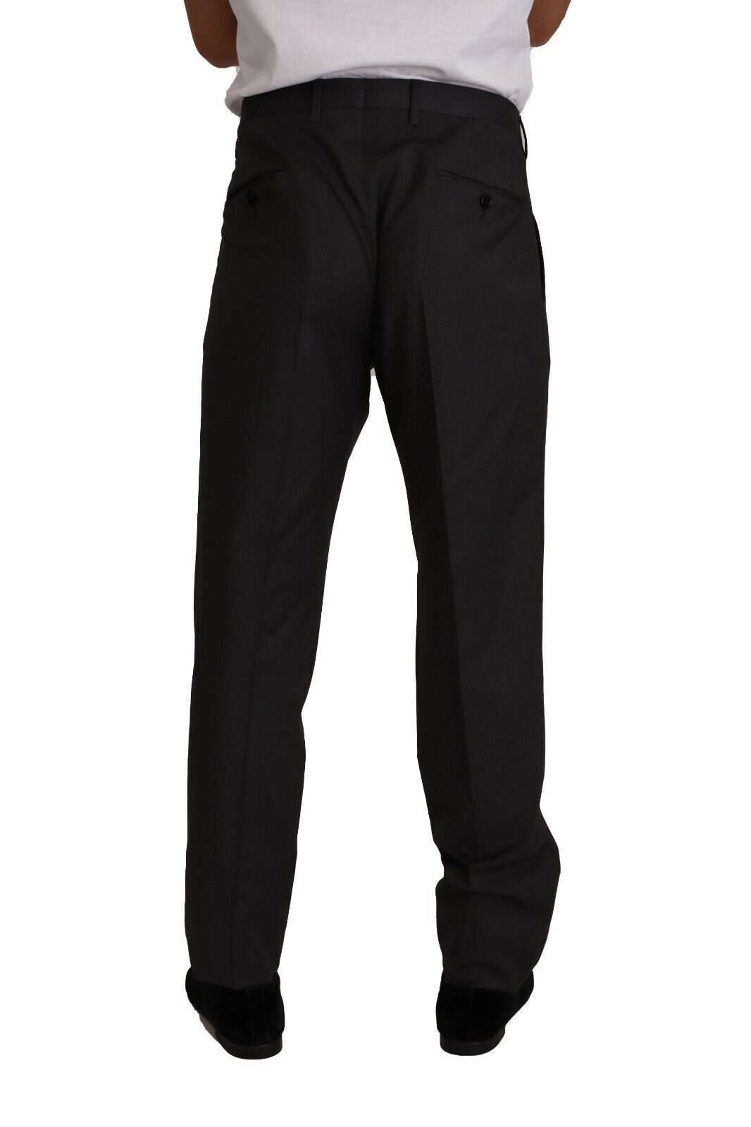 Dolce & Gabbana Graue Wolle Formelle Smoking Hose Kleid Hose