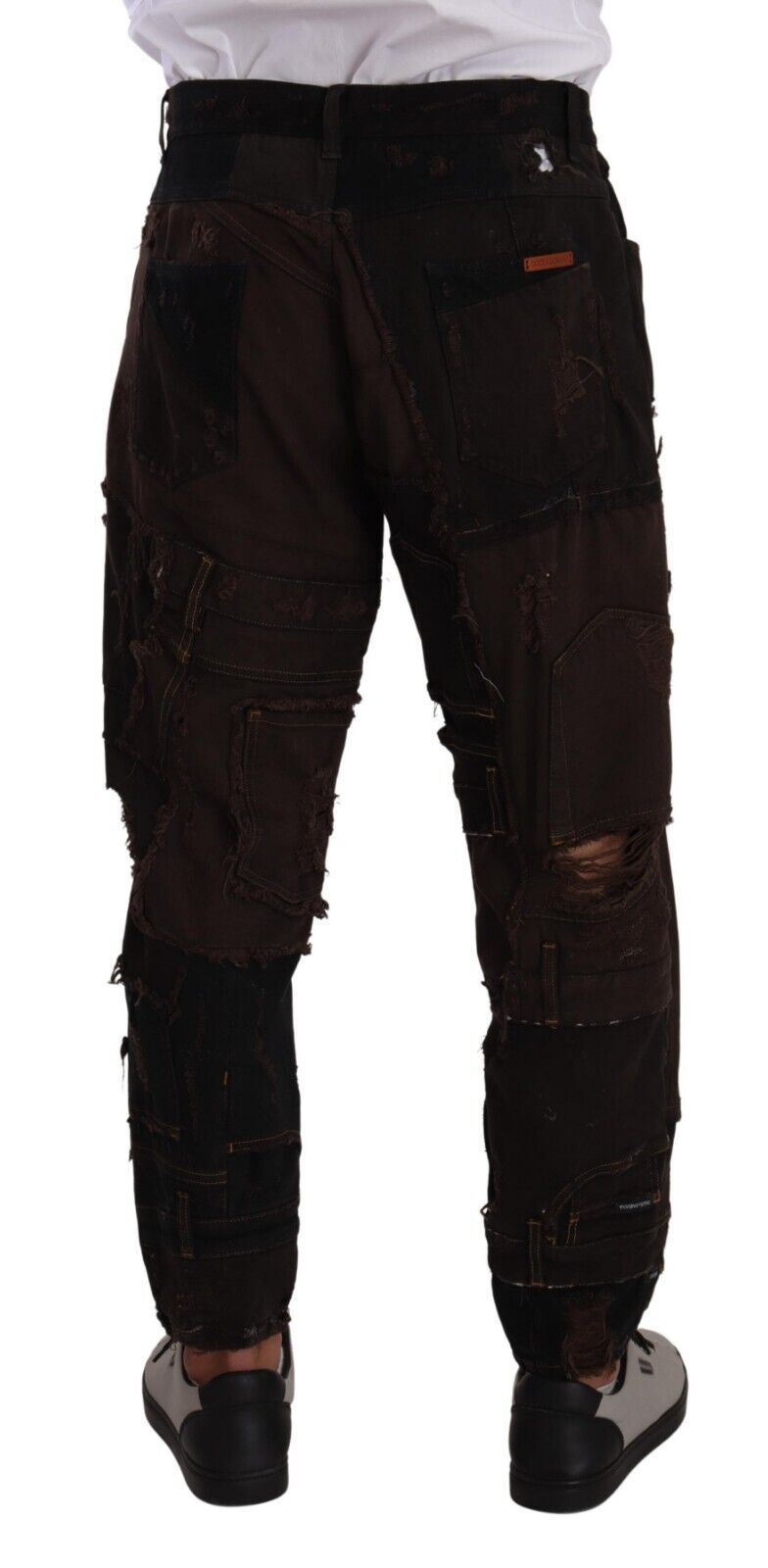 Dolce & Gabbana Braune Baumwoll-Distressed Denim Jeans Regular