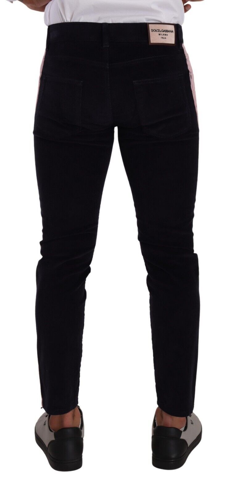 Dolce & Gabbana Blaue Cord-Baumwoll-Stretch-Skinny-Jeans