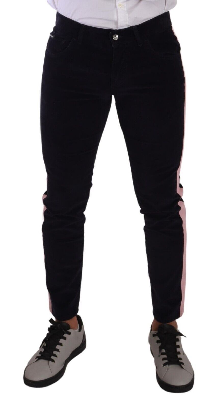 Dolce & Gabbana Blaue Cord-Baumwoll-Stretch-Skinny-Jeans