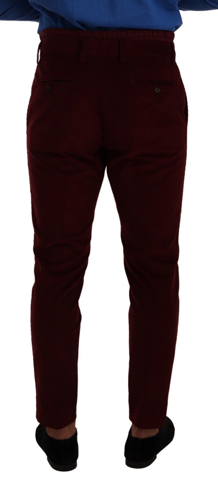 Dolce & Gabbana Bordeaux Samt Herren Formal Hose Kleid Hose