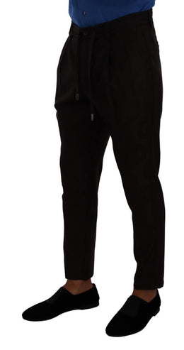 Dolce & Gabbana Bordeauxfarbene Wolle Herren Skinny Hosen Hosen