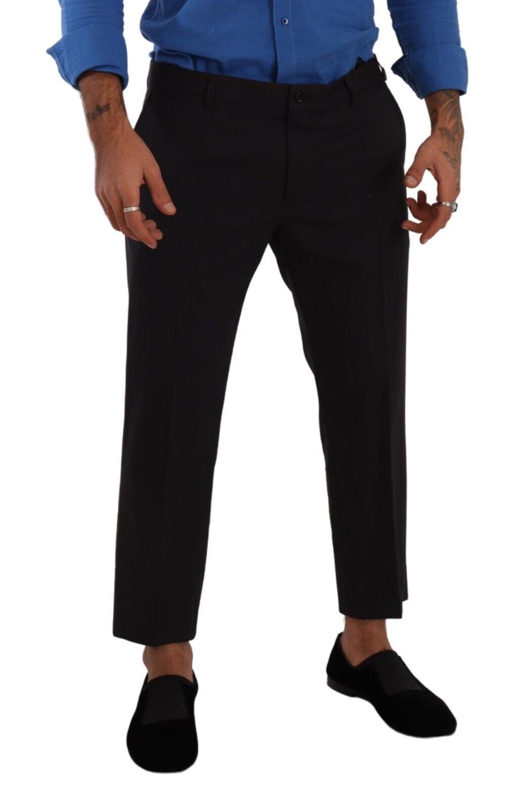 Dolce & Gabbana Graue Bordeauxfarbene Hose aus Wolle Kleiderhosen