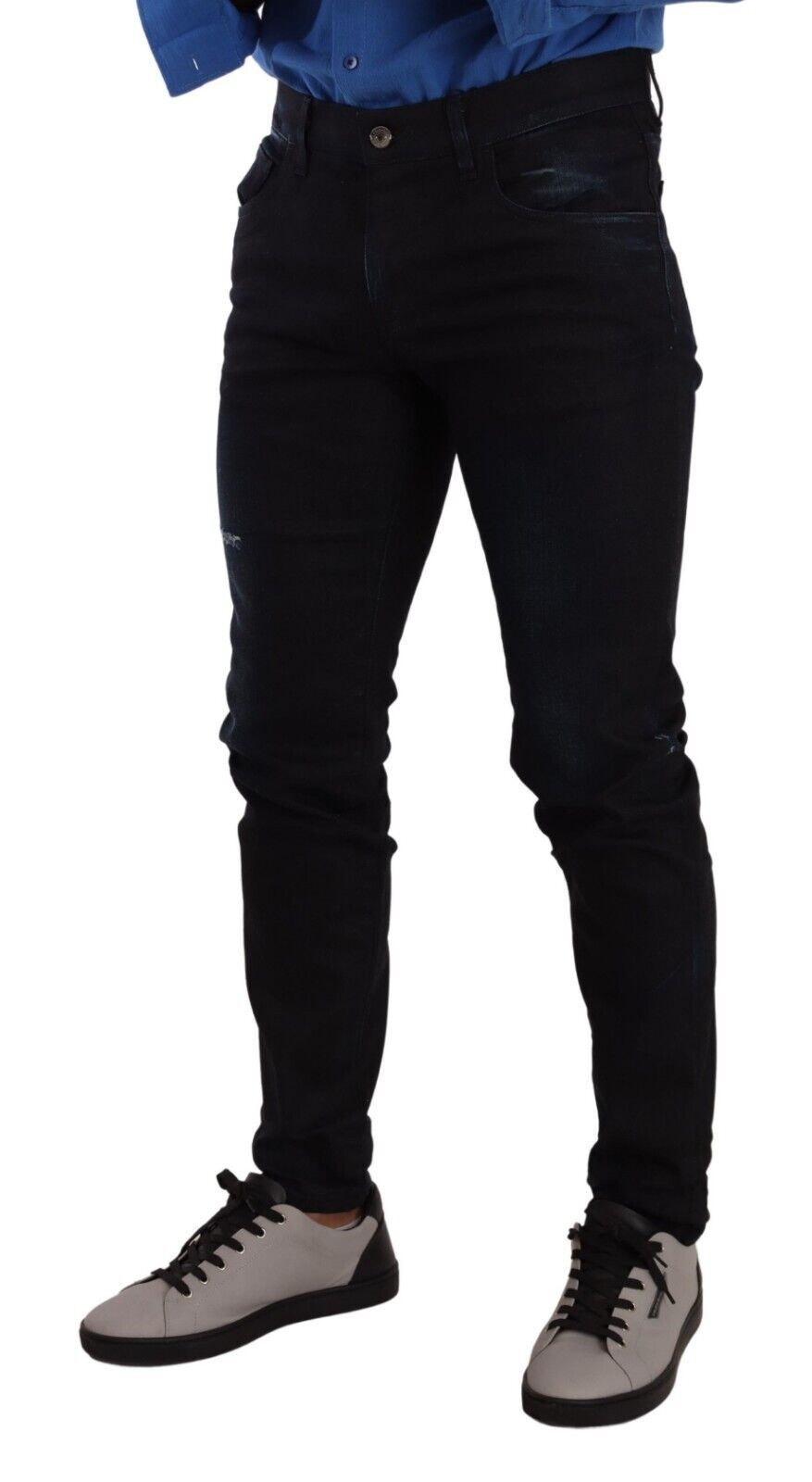 Dolce & Gabbana Blaue Baumwoll-Stretch-Denim-Hosenjeans