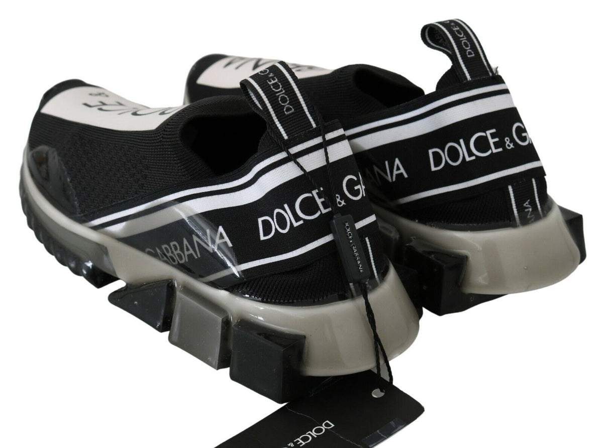 Dolce & Gabbana Schwarz Weiß SORRENTO Sport Stretch Sneakers