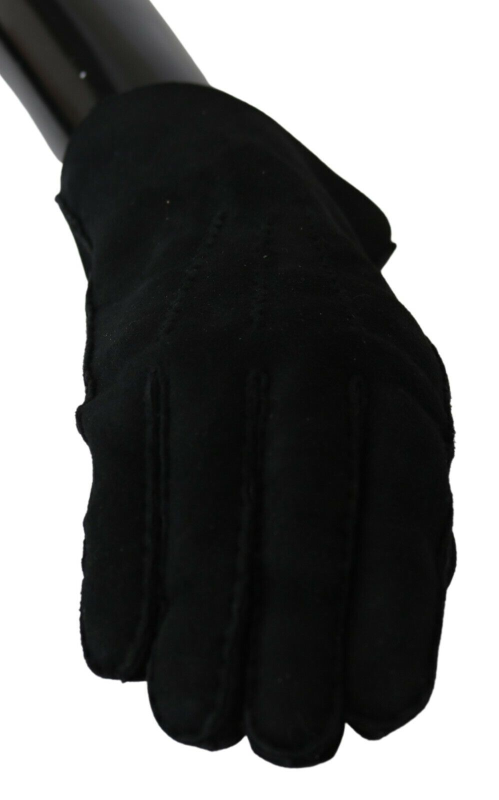 Dolce & Gabbana Schwarzes Leder Motorrad Biker Fäustlinge Handschuhe