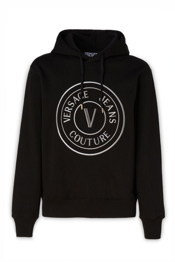 Versace Jeans Schickes schwarzes Sweatshirt mit Kapuze