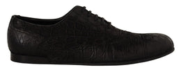 Dolce & Gabbana Schwarzes Kaimanleder Herren Oxford Schuhe