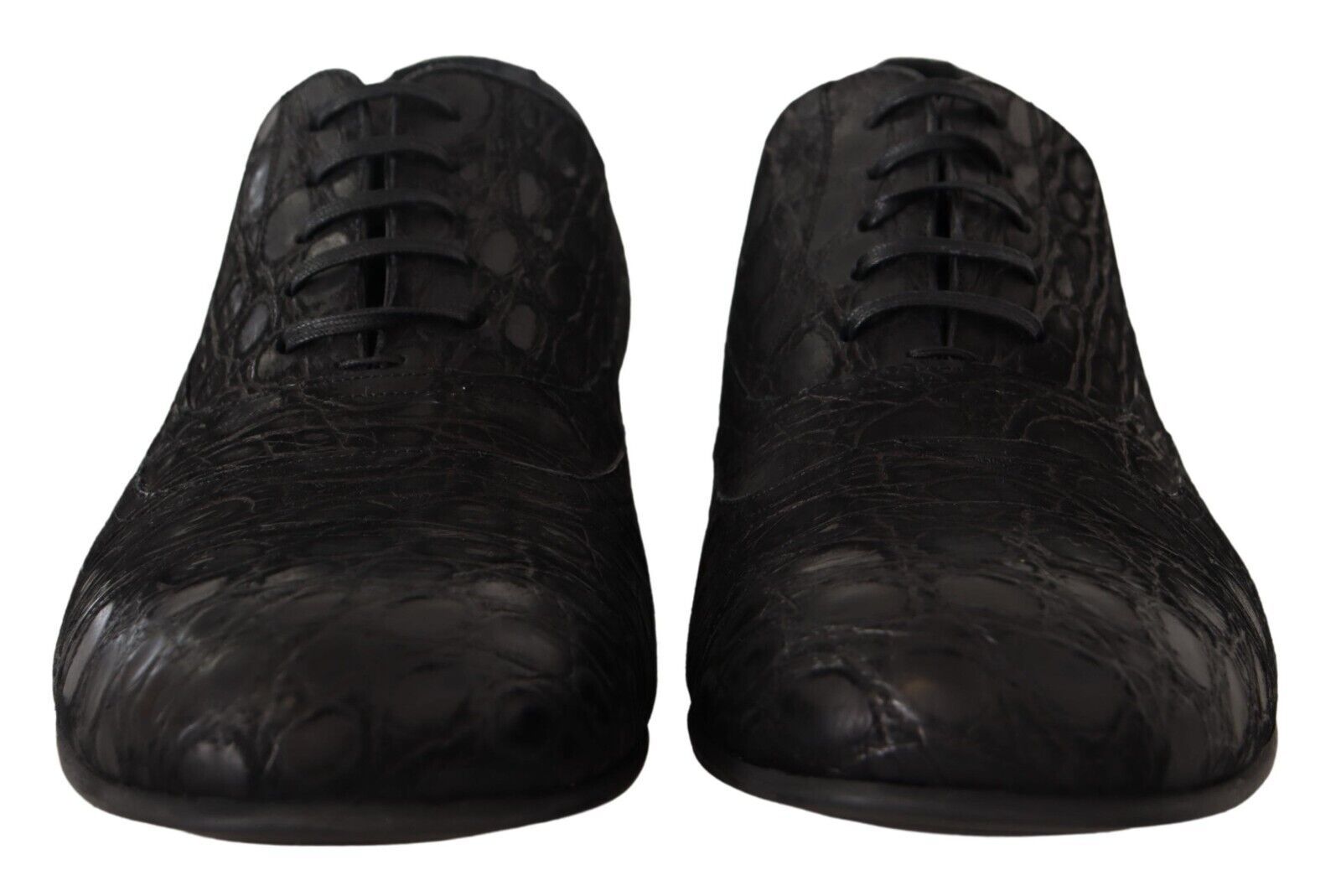 Dolce & Gabbana Schwarzes Kaimanleder Herren Oxford Schuhe