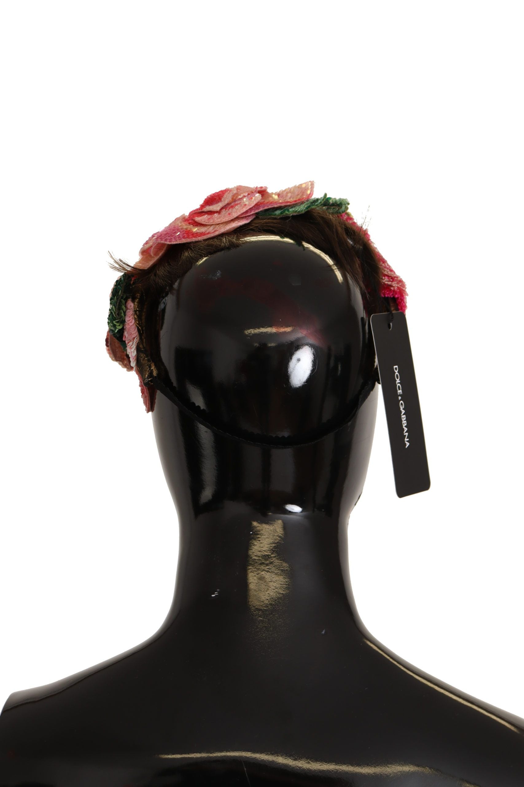 Dolce & Gabbana Multicolor Pailletten Lurex Schwarz Haarstirnband