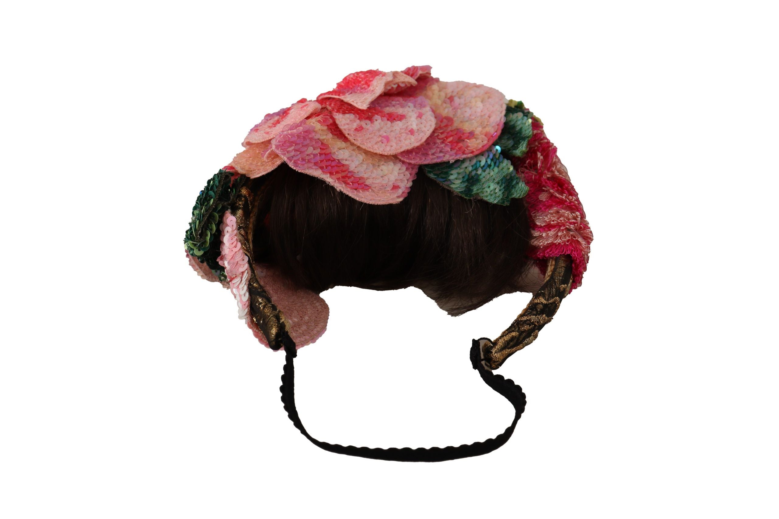 Dolce & Gabbana Multicolor Pailletten Lurex Schwarz Haarstirnband