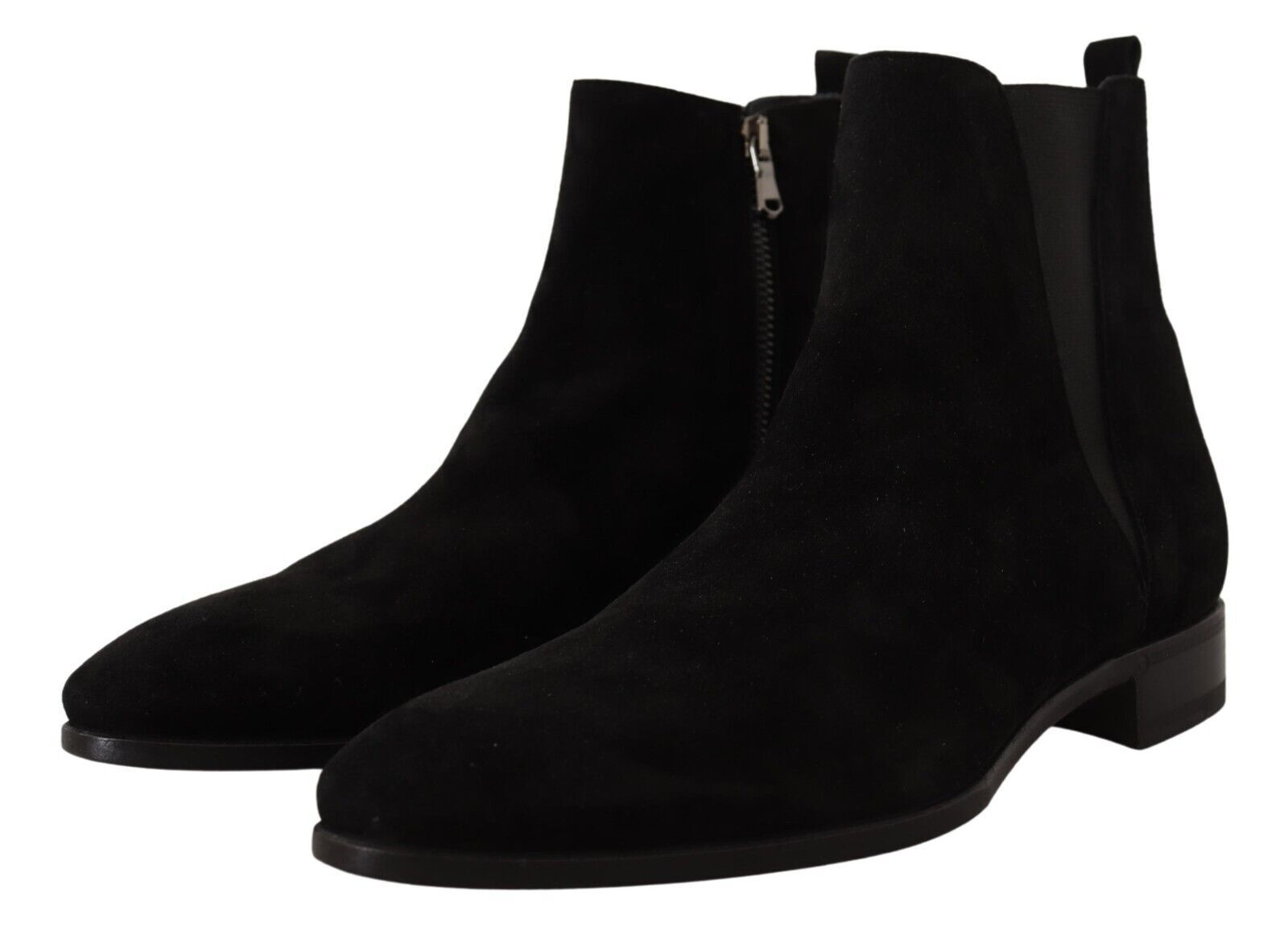 Dolce & Gabbana Schwarz Wildleder Leder Chelsea Herren Stiefel Schuhe