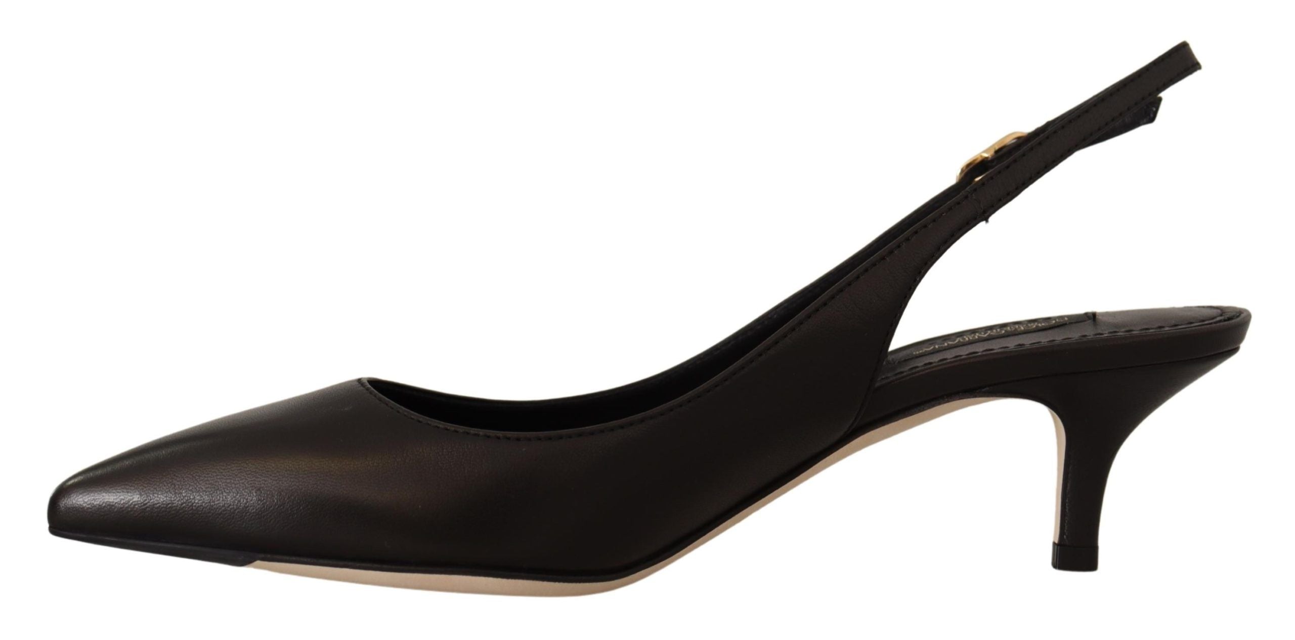 Dolce & Gabbana Schwarze Slingback-Pumps aus Leder