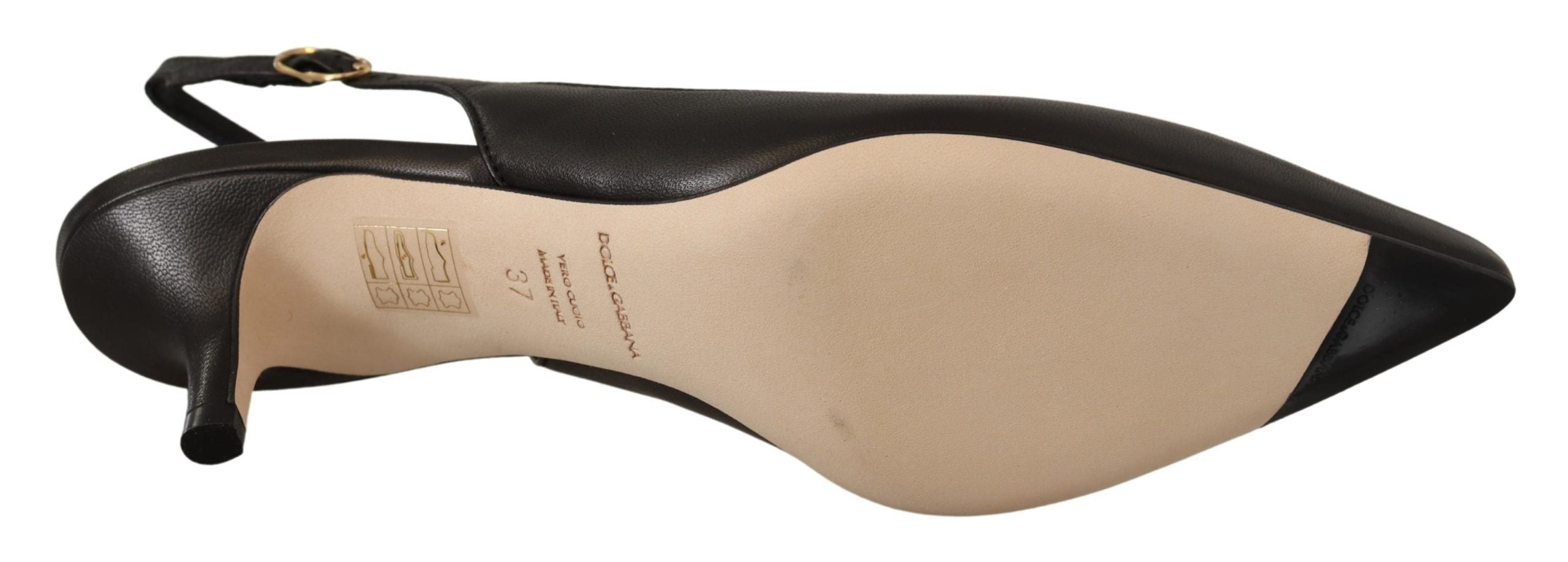 Dolce & Gabbana Schwarze Slingback-Pumps aus Leder