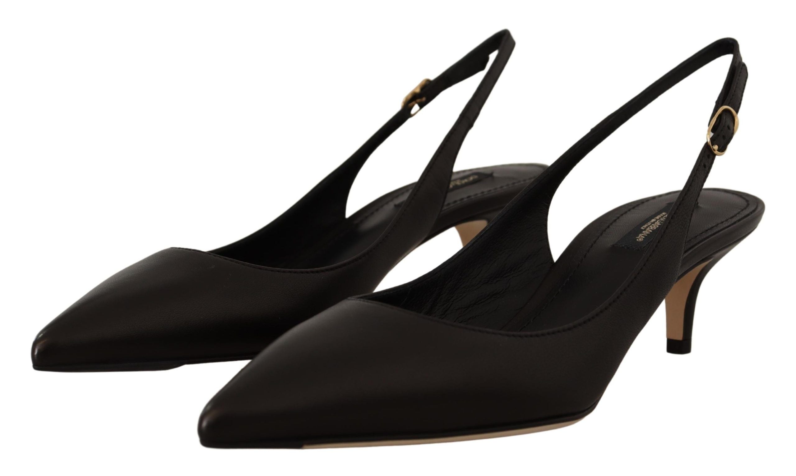 Dolce & Gabbana Schwarze Slingback-Pumps aus Leder