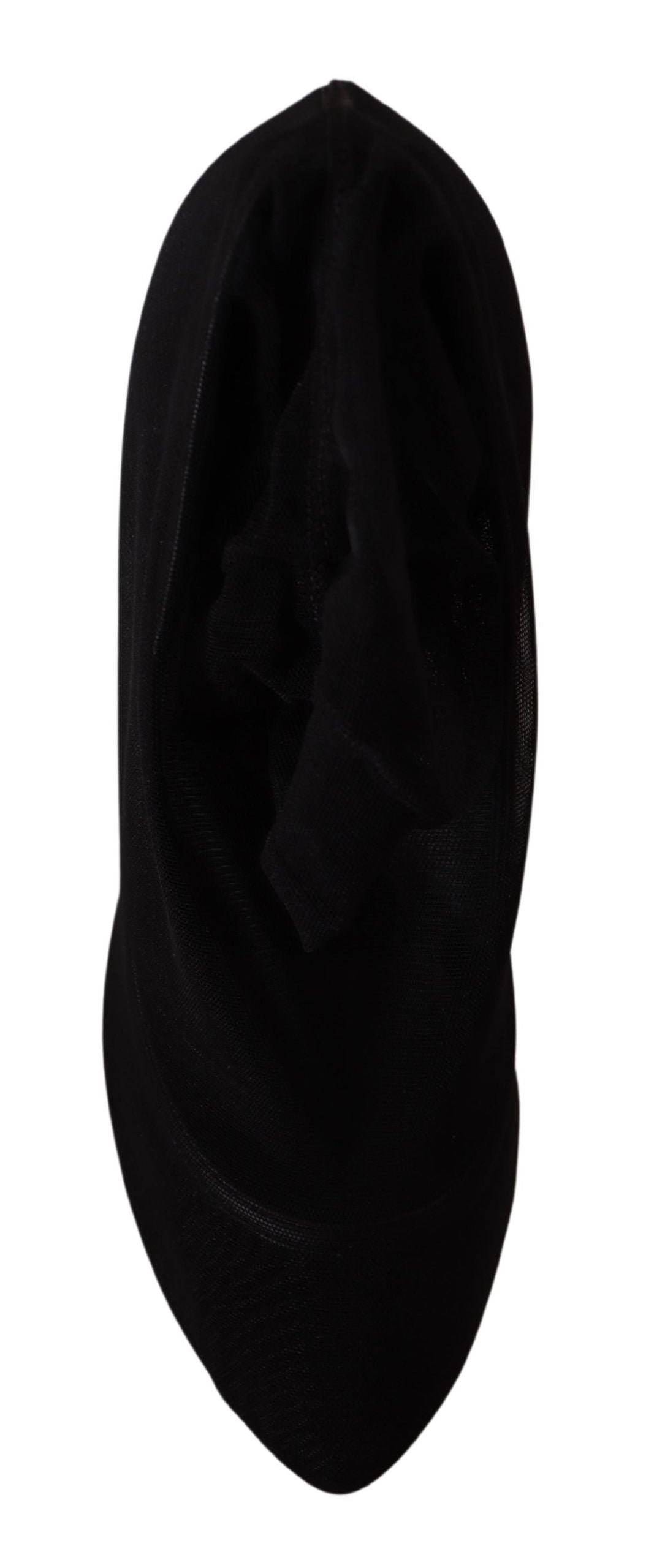 Dolce & Gabbana Schwarz Tüll Stretch Stiefel Pumps Schuhe