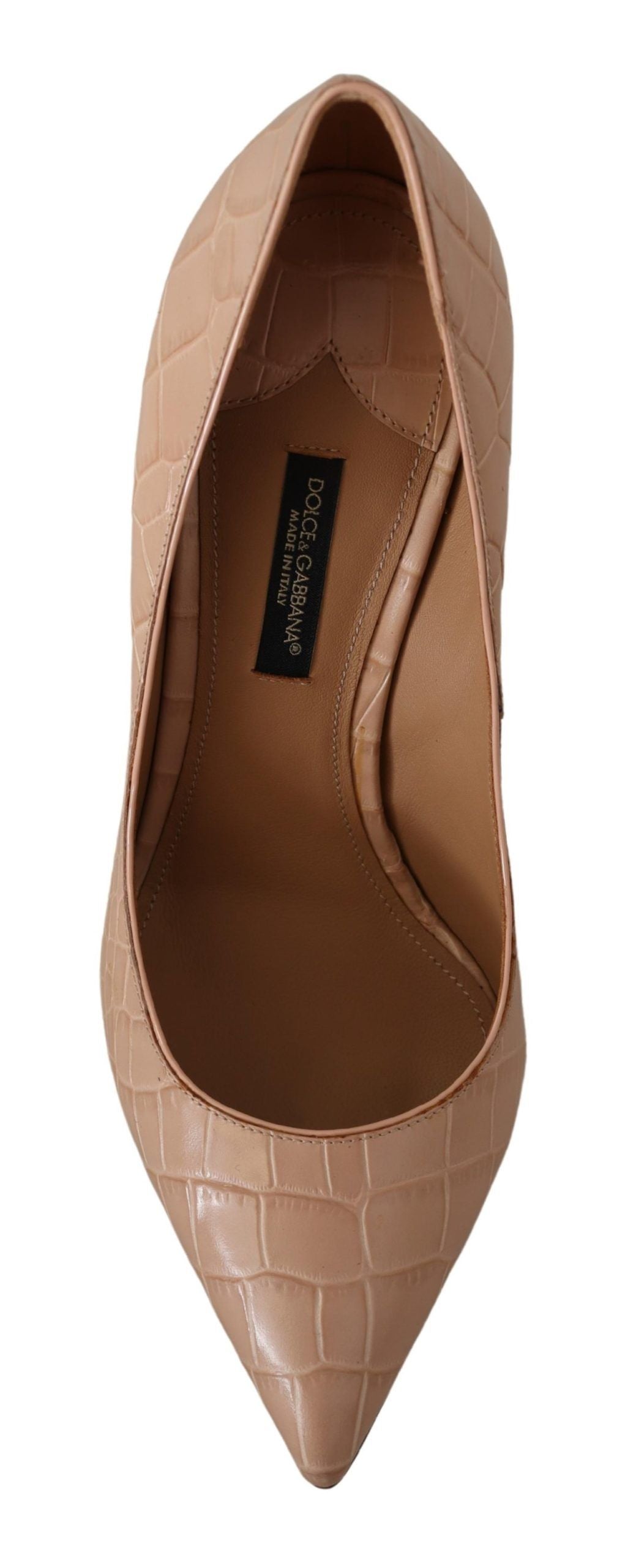 Dolce & Gabbana Beige Leder Bellucci Heels Pumps Schuhe