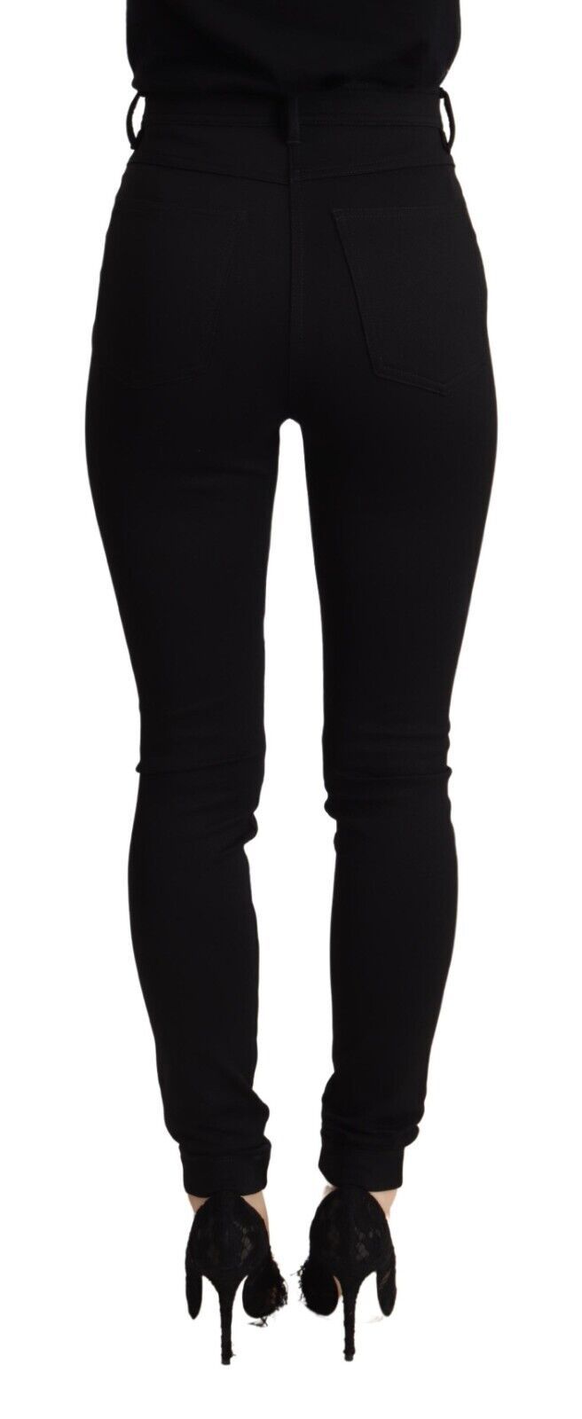 Dolce & Gabbana Schwarze High Waist Skinny Slim Fit Hose