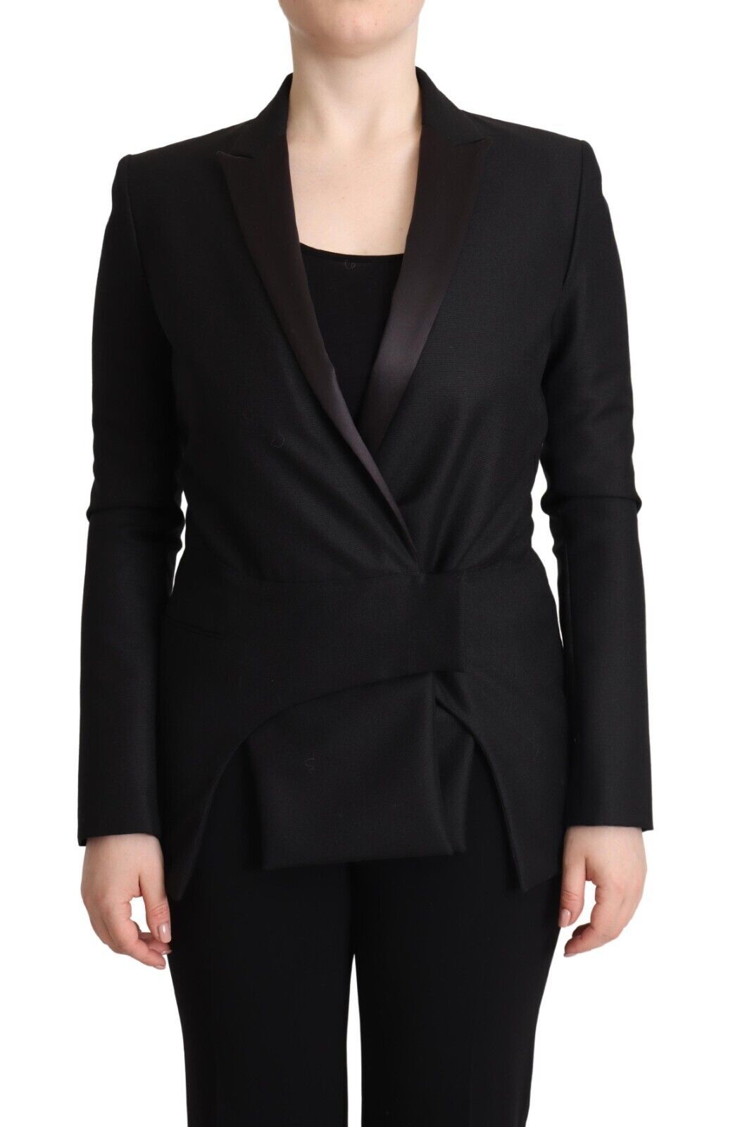 Costume National Schwarze langärmelige doppelreihige Jacke