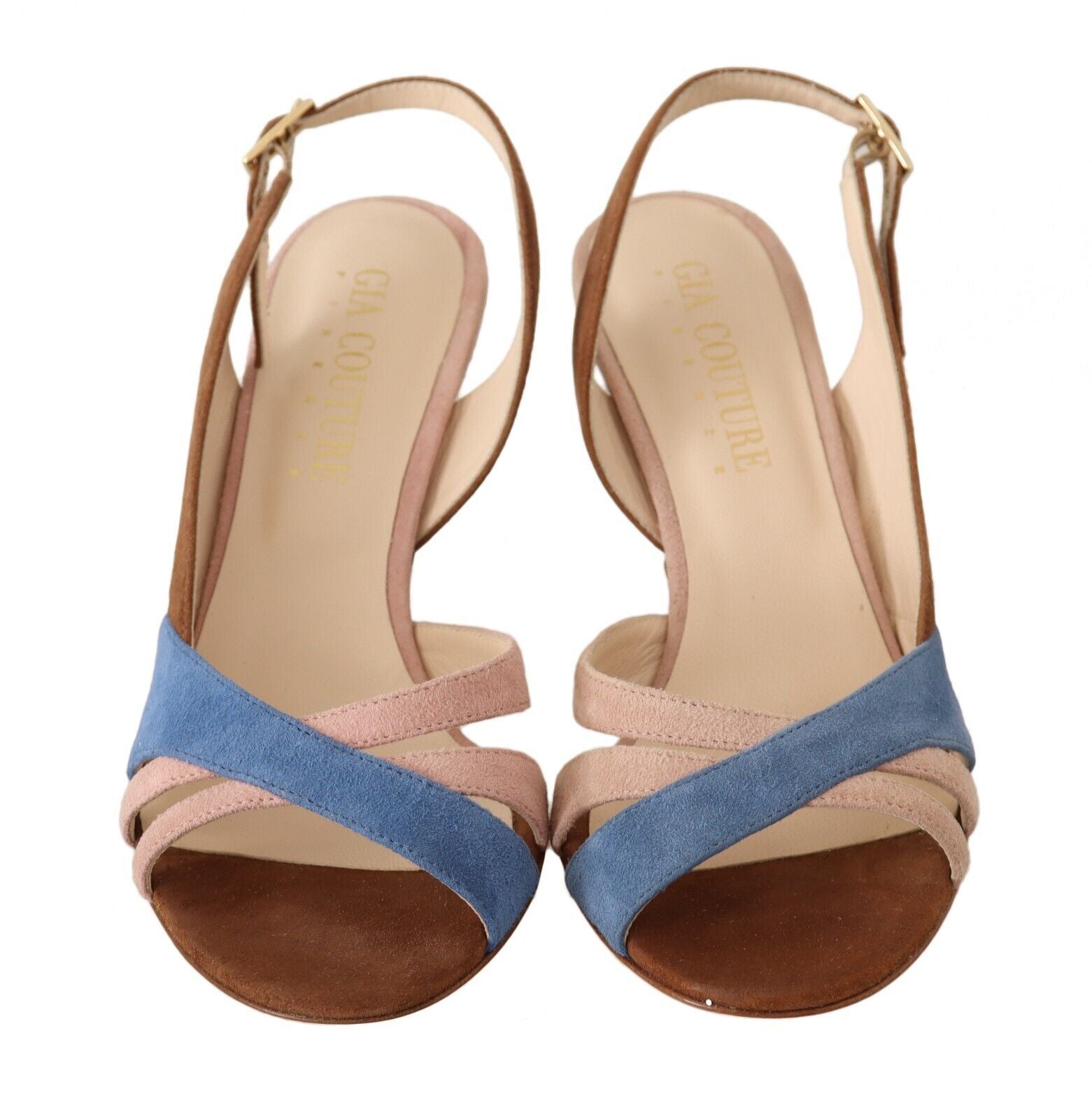 GIA COUTURE Multicolor Wildleder Leder Slingback Heels Sandalen Schuhe