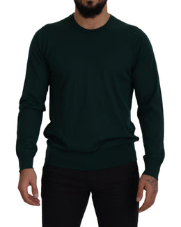 Dolce & Gabbana Grüner Pullover aus Kaschmir mit Rundhalsausschnitt