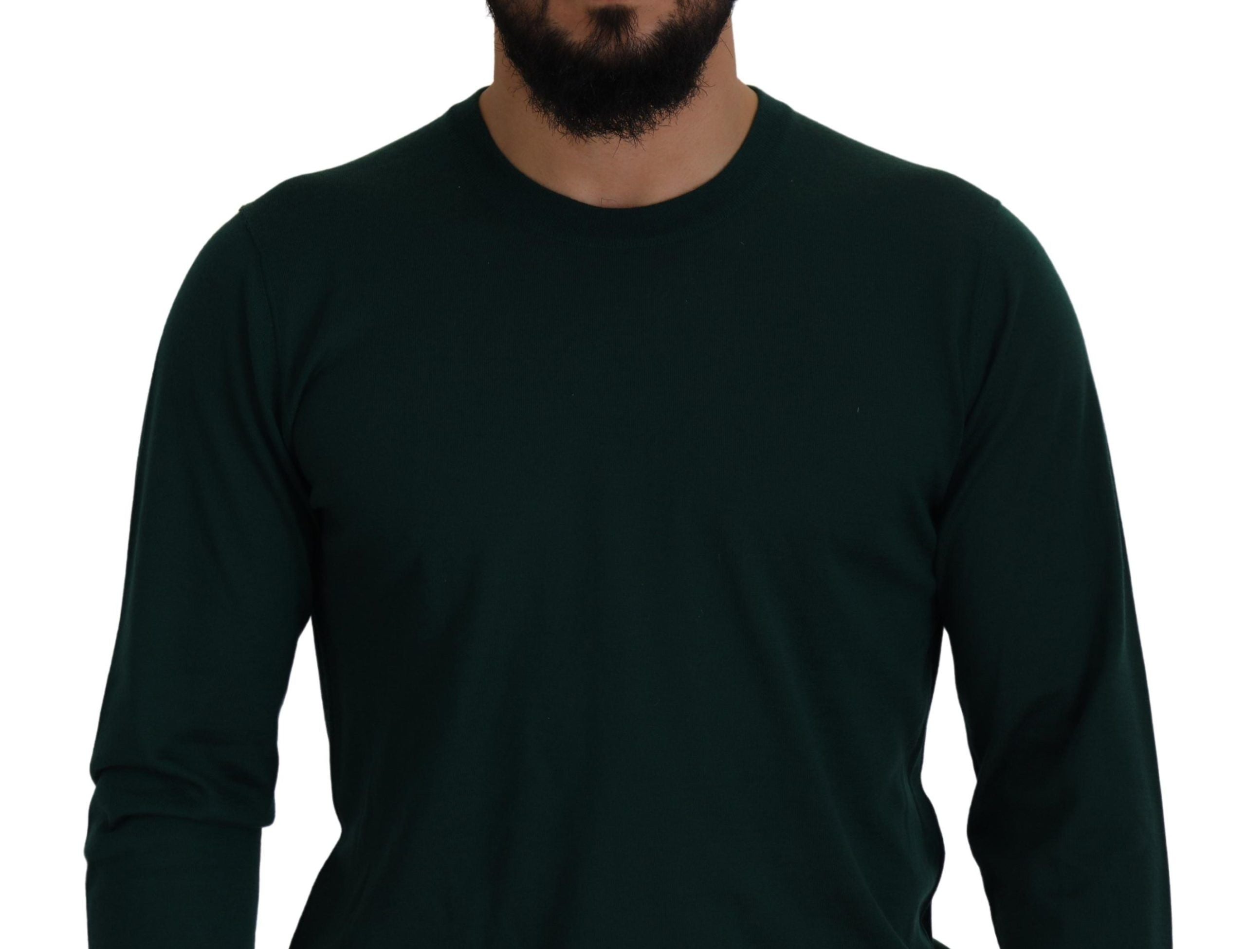 Dolce & Gabbana Grüner Pullover aus Kaschmir mit Rundhalsausschnitt