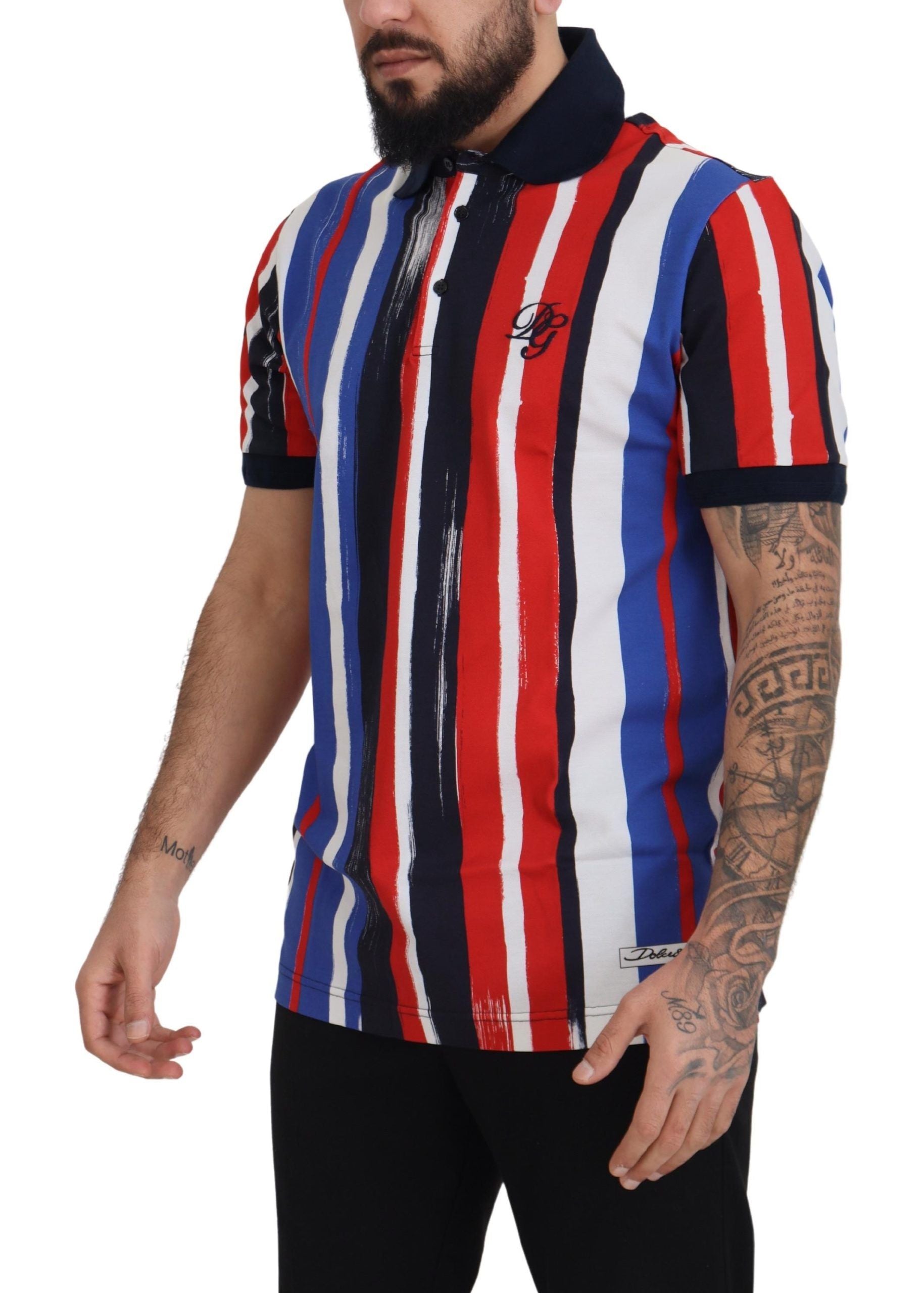 Dolce & Gabbana Mehrfarbiges Baumwoll-Polo-T-Shirt