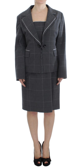 BENCIVENGA Graues Stretch-Mantelkleid Anzug-Set