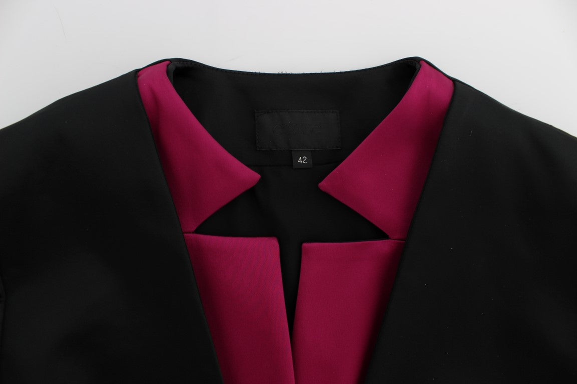 Exte Schwarz-Rosa Stretch Blazer Jacke