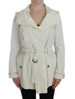 PLEIN SUD Weißer Trenchcoat Jacke