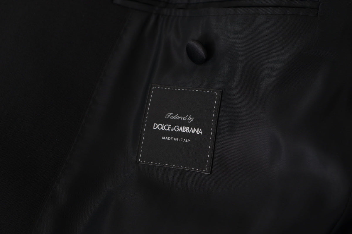 Dolce & Gabbana Schwarzer doppelreihiger Mantel Blazer Jacke